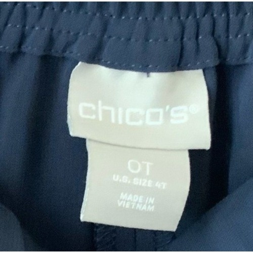 Women's Chico's Size 0 TALL (US 4) Crepe Tapered Ankle Pants Navy Blue - Picture 4 of 5